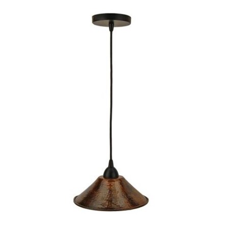 Premier Copper Products Premier Copper Products L500DB 9 in. Hand Hammered Copper Cone Pendant Light L500DB